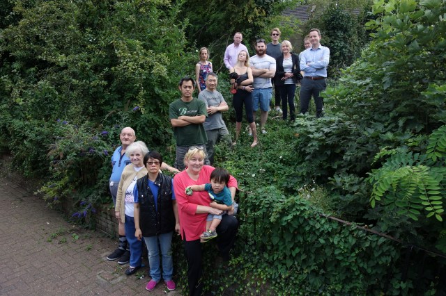 Local residents campaigning against the destruction of the wildlife area